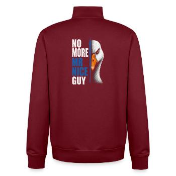 Kein Netter Typ Mehr – Ente Enthüllt - Unisex Organic Zip Sweatshirt von Stanley/Stella - Burgunderrot - Hinten - AI Model Male 185 dark (185cm)