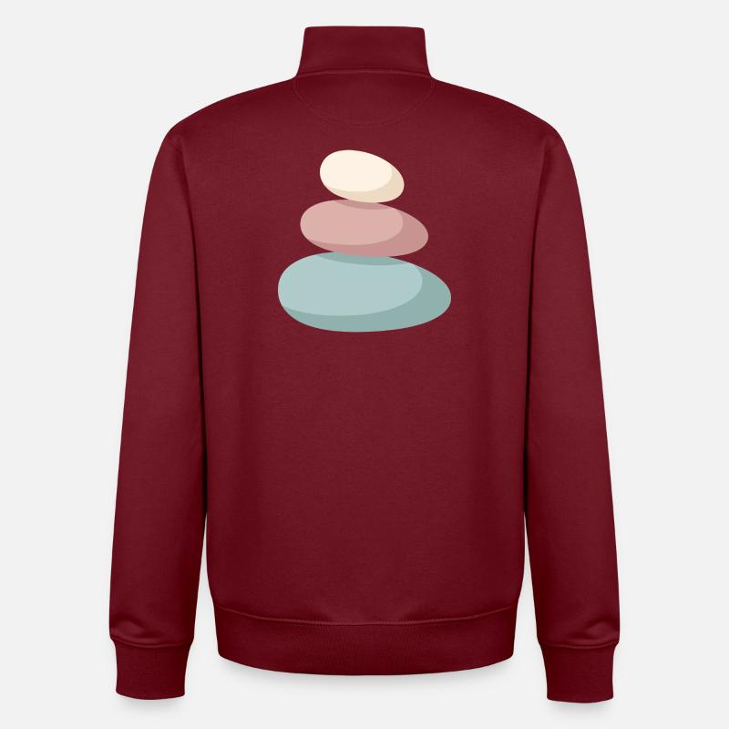 Pile de pierres pastel - Sweat zippé unisexe en coton bio Stanley/Stella - bordeaux
