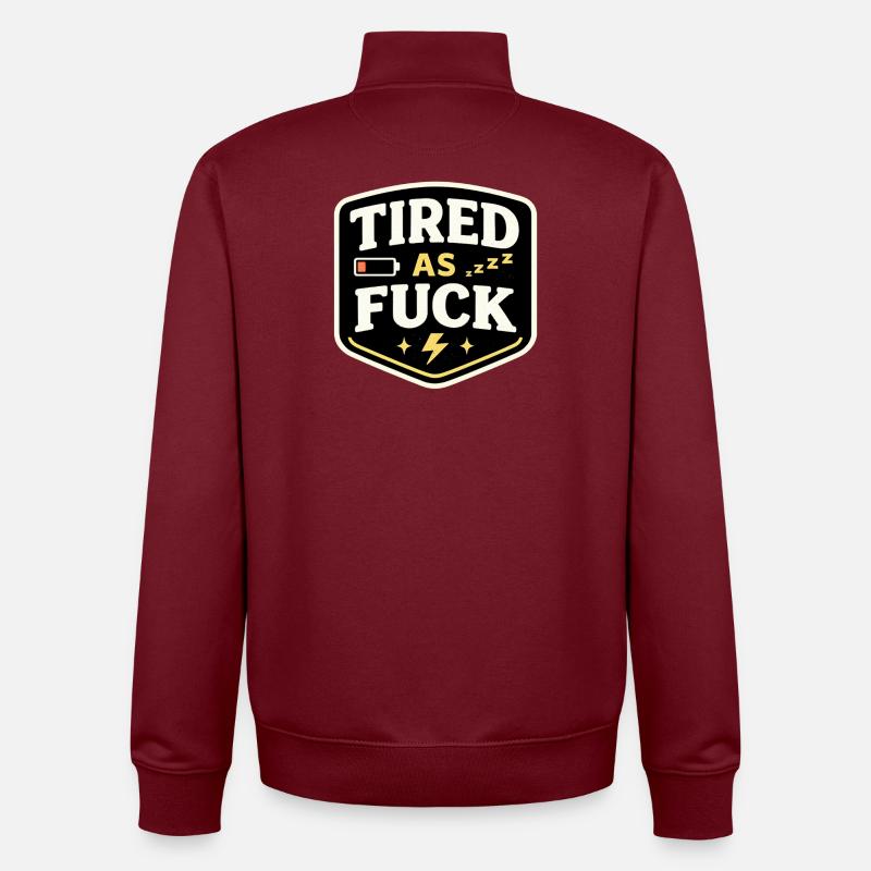 Fatigué comme l’on - Sweat zippé unisexe en coton bio Stanley/Stella - bordeaux