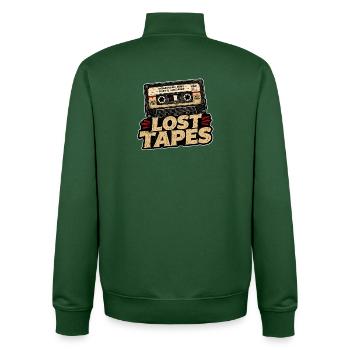 LOST TAPES Vintage Underground Demo Cassette - Unisex Organic Zip Sweatshirt by Stanley/Stella - bottle green - Back - AI Model Male 185 dark (185cm)