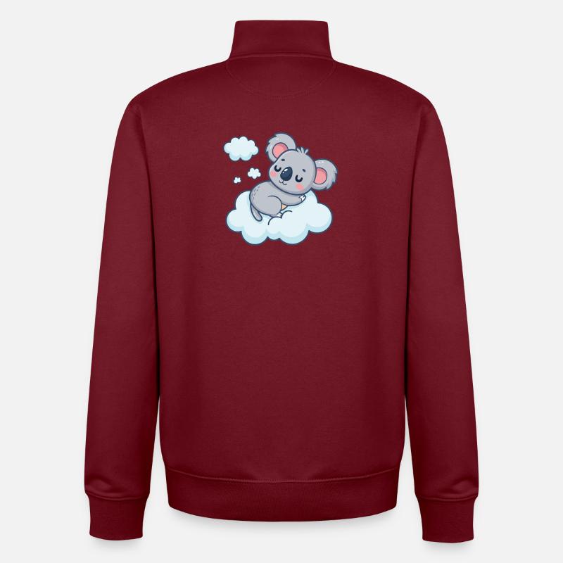 Schläfrige Koala-Wolke - Unisex Organic Zip Sweatshirt von Stanley/Stella - Burgunderrot