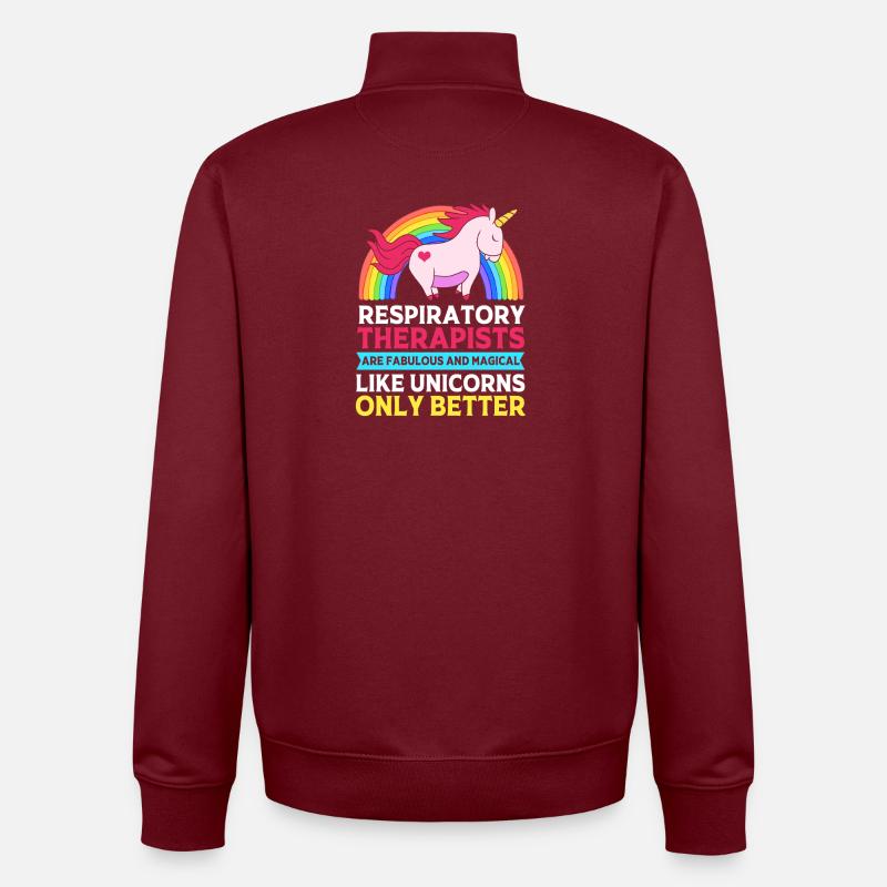 breathing breathing oxygen - Unisex Organic Zip Sweatshirt by Stanley/Stella - burgundy