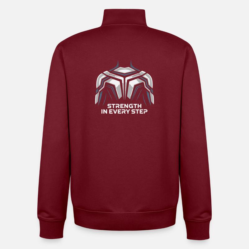 Strength in Every Step Shield - Unisex Organic Zip Sweatshirt by Stanley/Stella - burgundy