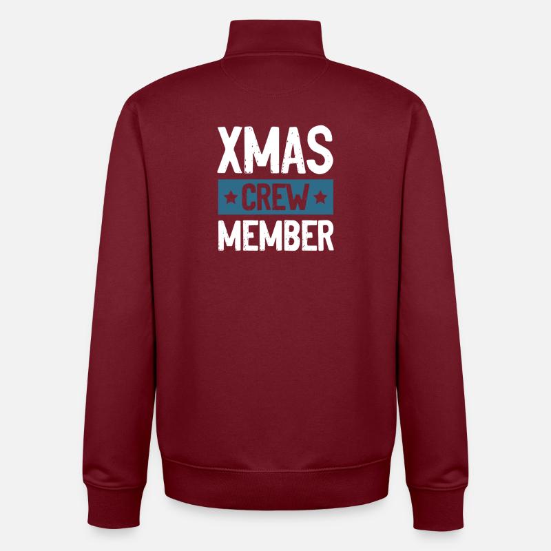 Xmas Crew - Unisex Organic Zip Sweatshirt by Stanley/Stella - burgundy