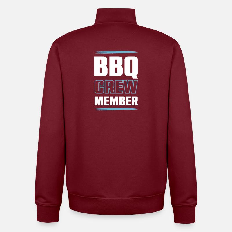 Bbq Crew - Unisex Organic Zip Sweatshirt by Stanley/Stella - burgundy