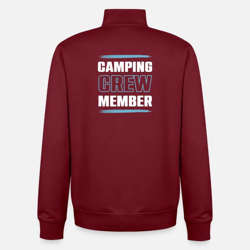 Camping Crew - Unisex Organic Zip Sweatshirt by Stanley/Stella - burgundy
