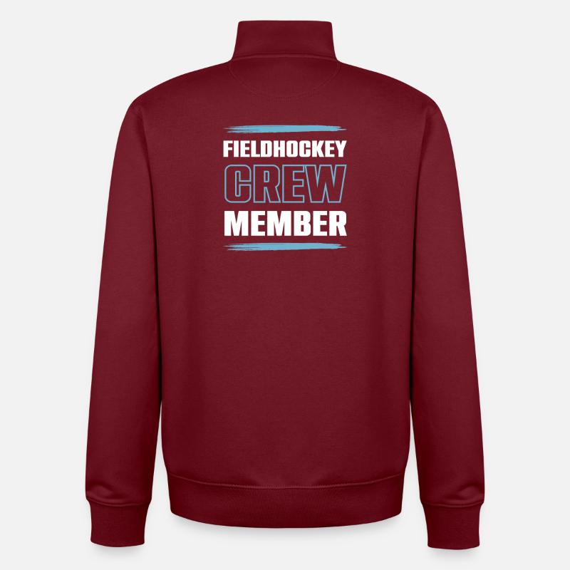 Équipe de hockey sur gazon - Sweat zippé unisexe en coton bio Stanley/Stella - bordeaux