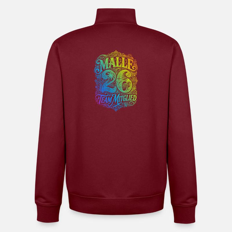 Malle 26 Bunt - Unisex Organic Zip Sweatshirt von Stanley/Stella - Burgunderrot