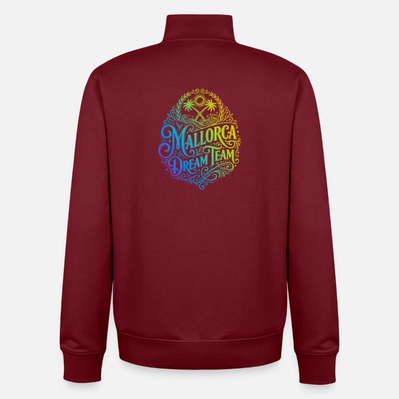 Mallorca Dream Team Bunt - Unisex Organic Zip Sweatshirt von Stanley/Stella - Burgunderrot