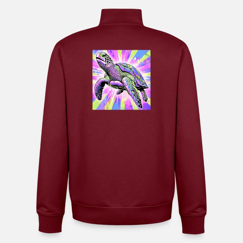 turtle - Unisex Organic Zip Sweatshirt by Stanley/Stella - burgundy