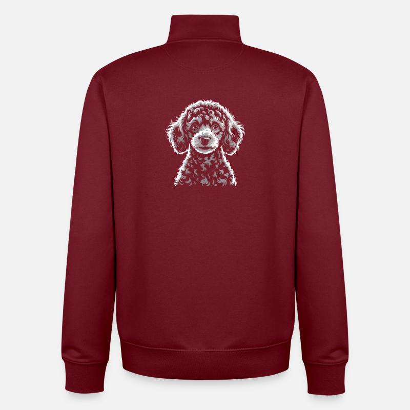 caniche toy - Sweat zippé unisexe en coton bio Stanley/Stella - bordeaux