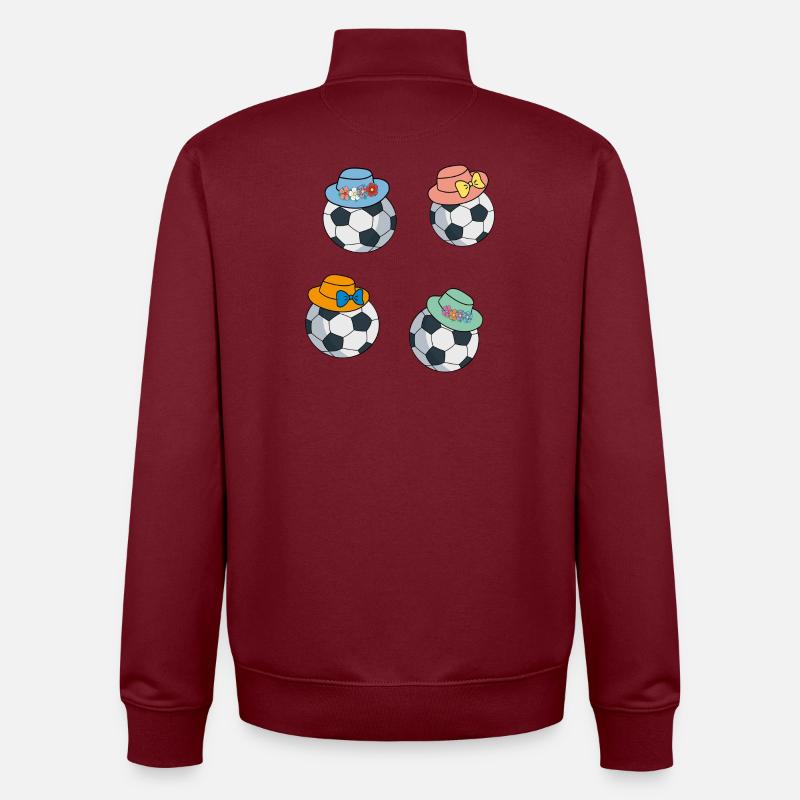 Fußbälle mit Hut - Unisex Organic Zip Sweatshirt von Stanley/Stella - Burgunderrot