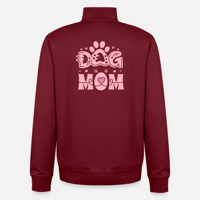 Monogramme Minimal DOG MOM - Sweat zippé unisexe en coton bio Stanley/Stella - bordeaux