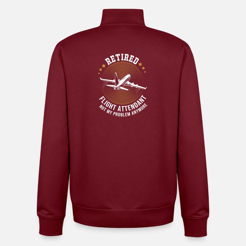 Flight Attendant Stewardess - Unisex Organic Zip Sweatshirt by Stanley/Stella - burgundy