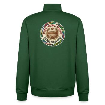 Emblème du patrimoine mondial du football - Sweat zippé unisexe en coton bio Stanley/Stella - vert bouteille - Dos - AI Model Male 185 dark (185cm)