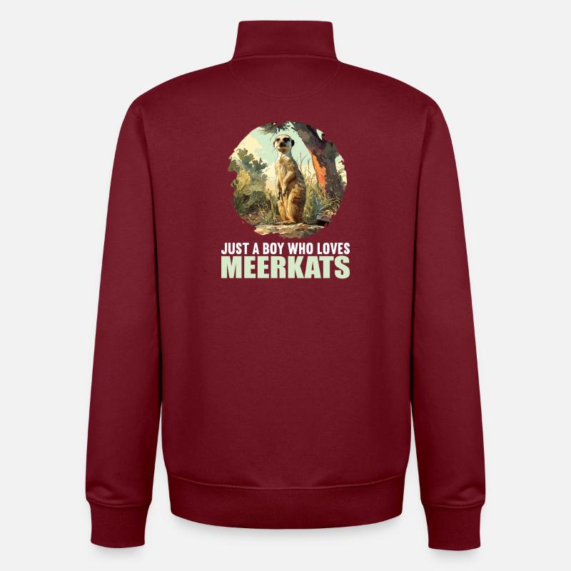 Meerkat Erdmännchen - Unisex Organic Zip Sweatshirt von Stanley/Stella - Burgunderrot