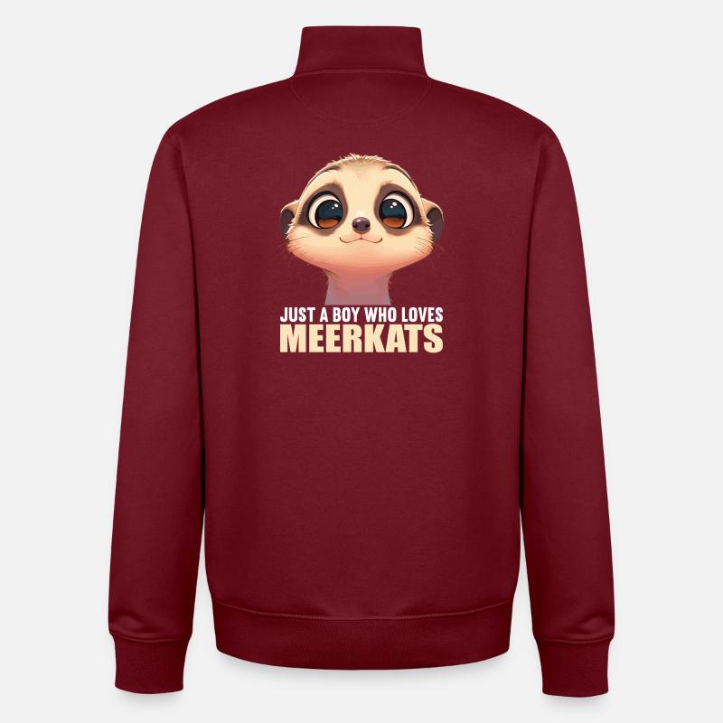 Suricate Erdmännchen - Sweat zippé unisexe en coton bio Stanley/Stella - bordeaux