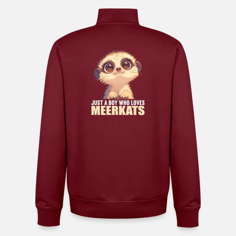 Suricate Erdmännchen - Sweat zippé unisexe en coton bio Stanley/Stella - bordeaux