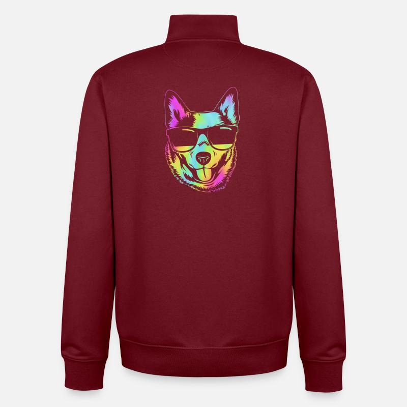 Bouvier australien chien - Sweat zippé unisexe en coton bio Stanley/Stella - bordeaux