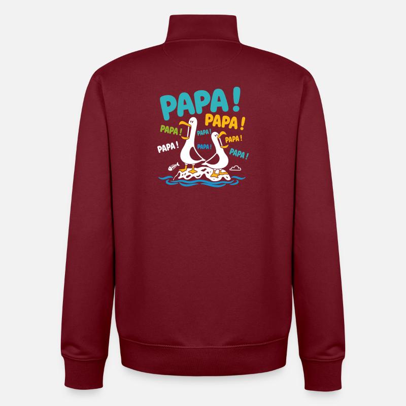 Vogelväter - Unisex Organic Zip Sweatshirt von Stanley/Stella - Burgunderrot