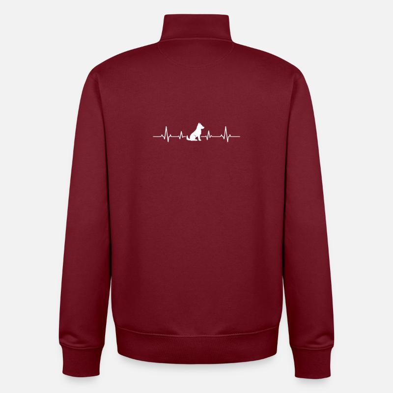ECG pour chiens - Sweat zippé unisexe en coton bio Stanley/Stella - bordeaux