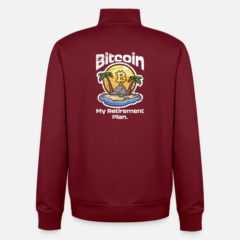 Plan Bitcoin - Unisex Organic Zip Sweatshirt by Stanley/Stella - burgundy