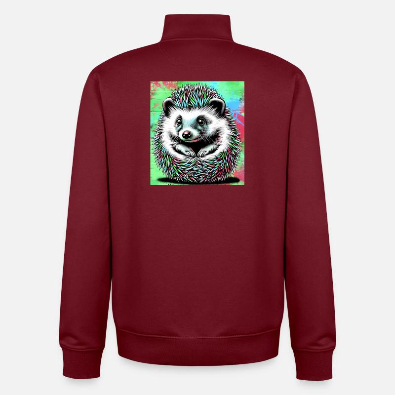 Igel - Unisex Organic Zip Sweatshirt von Stanley/Stella - Burgunderrot