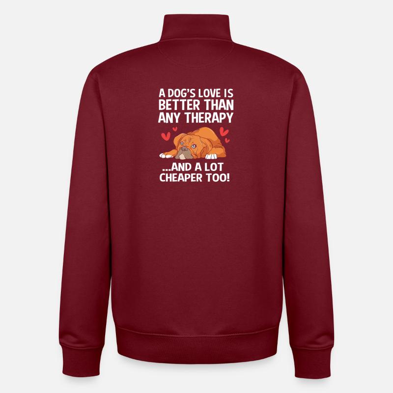 Chien de thérapie - Sweat zippé unisexe en coton bio Stanley/Stella - bordeaux