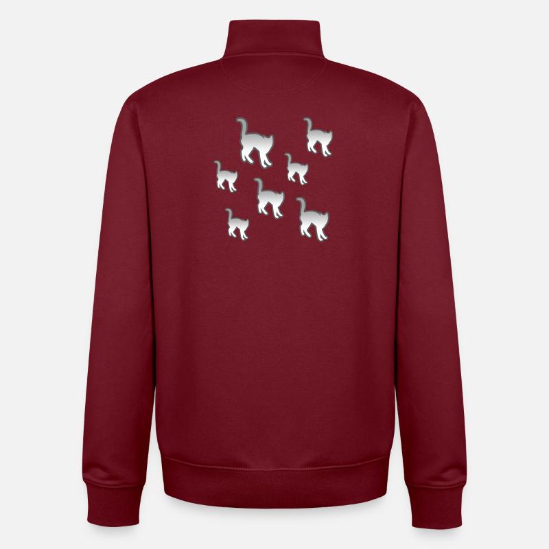 félin - Sweat zippé unisexe en coton bio Stanley/Stella - bordeaux