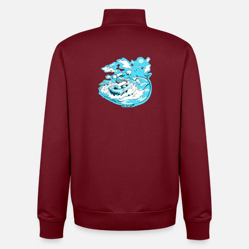 Eisbär-Surfer - Unisex Organic Zip Sweatshirt von Stanley/Stella - Burgunderrot