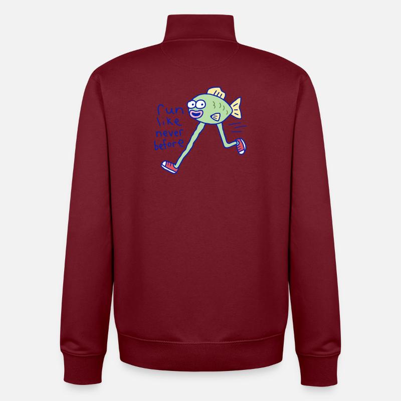 Run Like Never Before - Unisex Organic Zip Sweatshirt by Stanley/Stella - burgundy