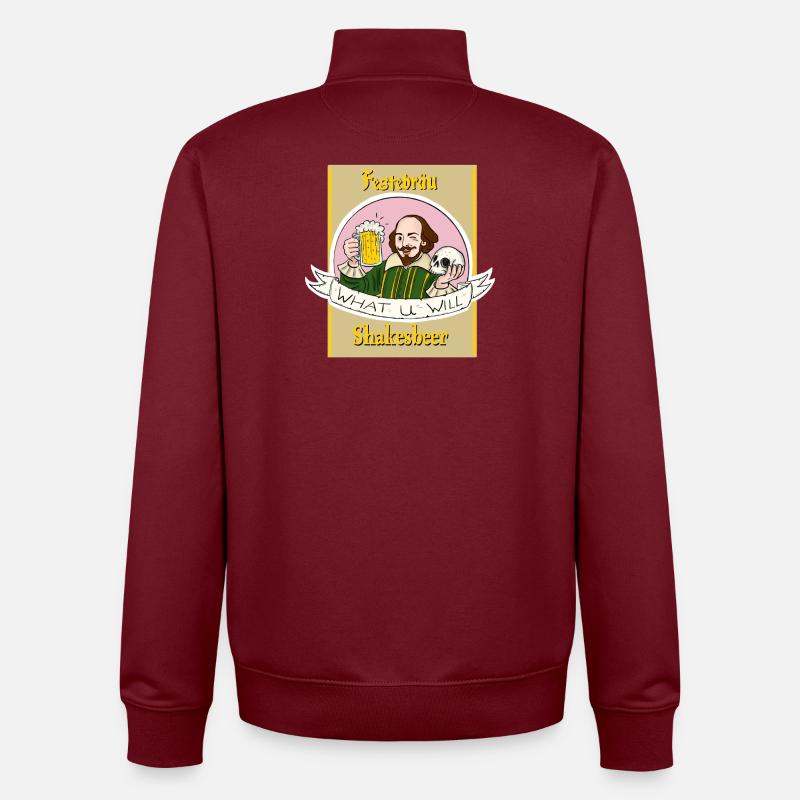 Festebräu - Unisex Organic Zip Sweatshirt von Stanley/Stella - Burgunderrot