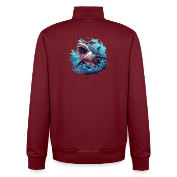Great White Shark Great White Shark - Unisex Organic Zip Sweatshirt by Stanley/Stella - burgundy - Back - AI Model Male 185 dark (185cm)
