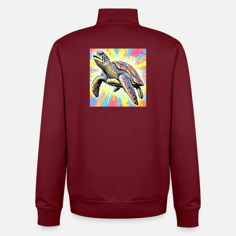Schildkröte - Unisex Organic Zip Sweatshirt von Stanley/Stella - Burgunderrot