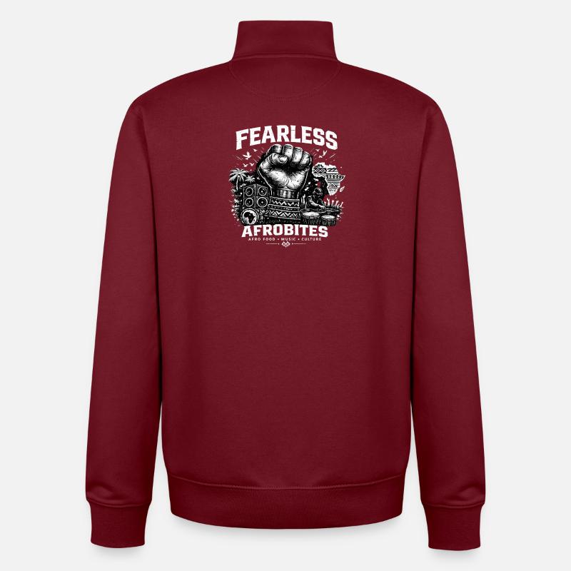 Fearless AfroBites: Sound & Kitchen - Unisex Organic Zip Sweatshirt by Stanley/Stella - burgundy