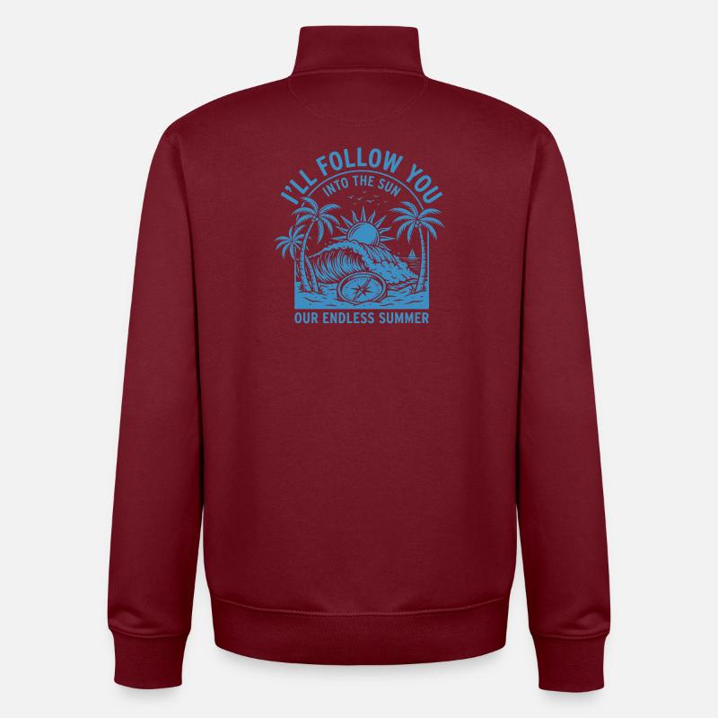 Endless Summer Sunscape - Unisex Organic Zip Sweatshirt by Stanley/Stella - burgundy