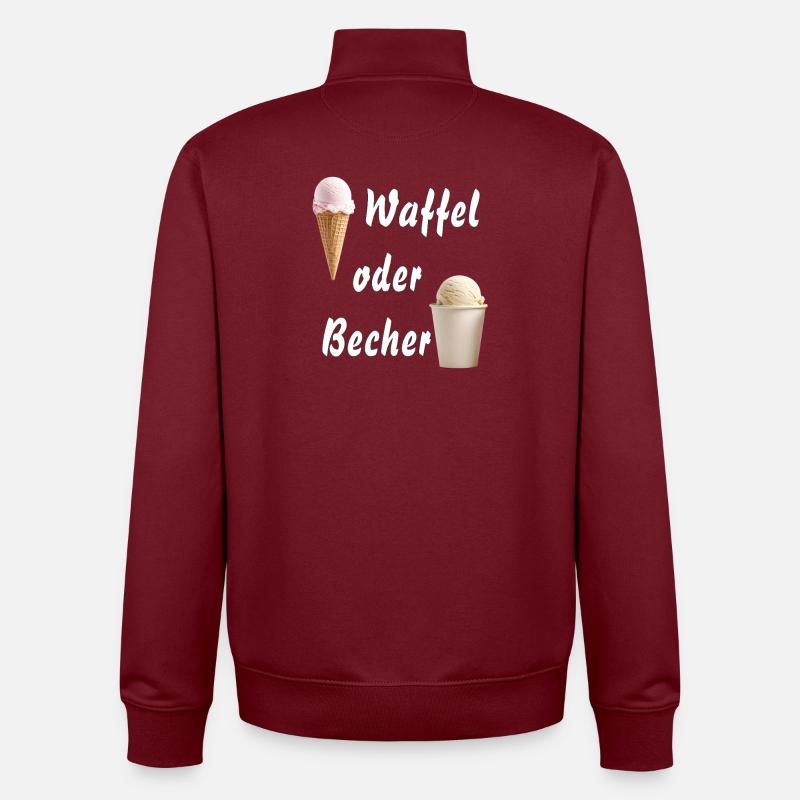 EIS WAFFEL ODER BECHER - Unisex Organic Zip Sweatshirt von Stanley/Stella - Burgunderrot