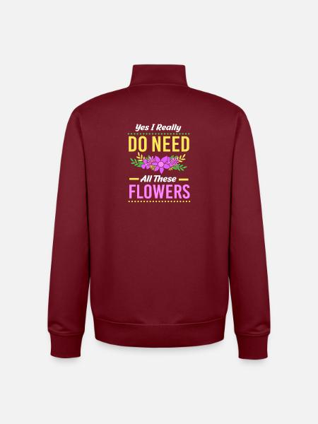Bouquet fleuriste fleuriste - Sweat zippé unisexe en coton bio Stanley/Stella - bordeaux