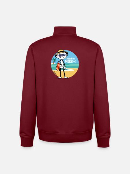 Kopf aus - Meer an ! Strichel im Urlaubsmodus - Unisex Organic Zip Sweatshirt von Stanley/Stella - Burgunderrot