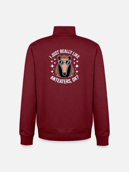 Anteater Sayings Funny Anteater Gift - Unisex Organic Zip Sweatshirt by Stanley/Stella - burgundy