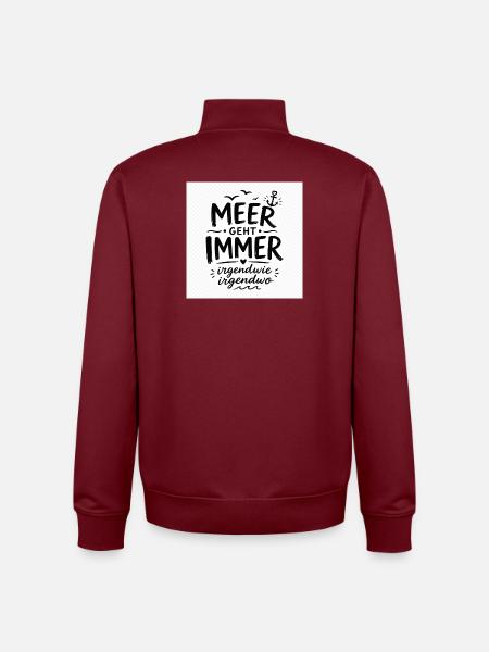 Meer geht immer – irgendwo - Unisex Organic Zip Sweatshirt von Stanley/Stella - Burgunderrot
