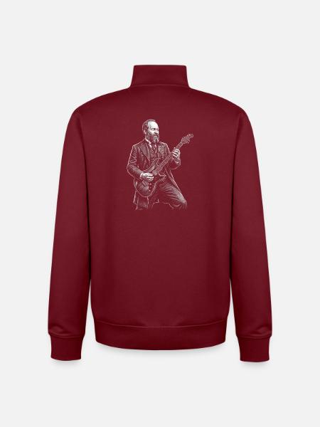 James A Guitar - Unisex Organic Zip Sweatshirt by Stanley/Stella - burgundy