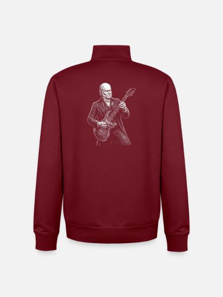 John Quincy Adams Guitar - Unisex Organic Zip Sweatshirt by Stanley/Stella - burgundy