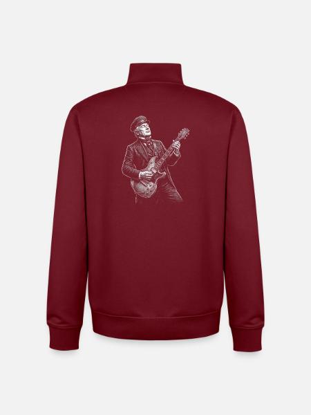Millard Fillmore Guitar - Unisex Organic Zip Sweatshirt by Stanley/Stella - burgundy