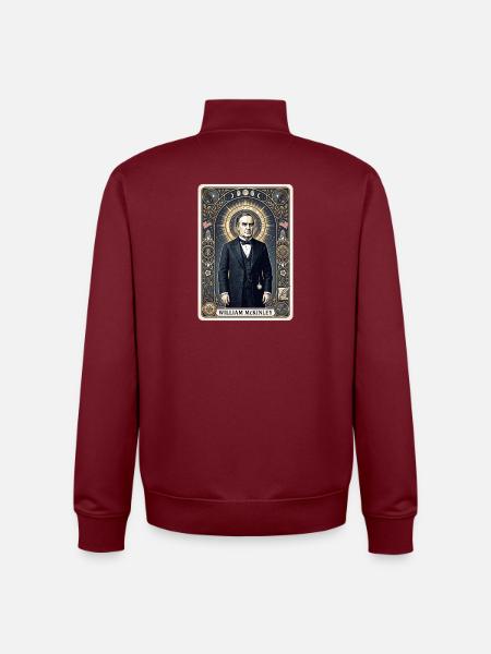 William McKinley Tarotkarte - Unisex Organic Zip Sweatshirt von Stanley/Stella - Burgunderrot