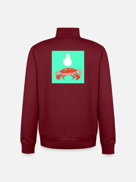 Crabby mint - Unisex Organic Zip Sweatshirt von Stanley/Stella - Burgunderrot