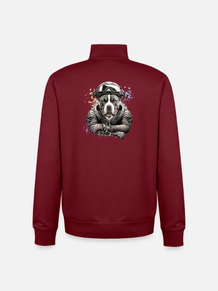 Biker Molosser - 065c - Unisex Organic Zip Sweatshirt by Stanley/Stella - burgundy