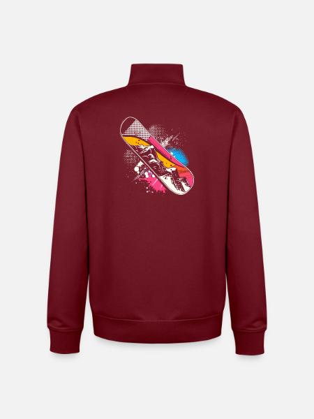Snowboard Graphics - Unisex Organic Zip Sweatshirt by Stanley/Stella - burgundy