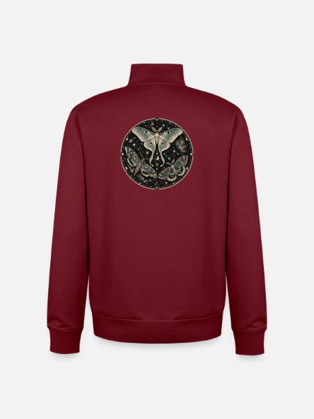 Cosmic butterflies in a mandala - Unisex Organic Zip Sweatshirt by Stanley/Stella - burgundy