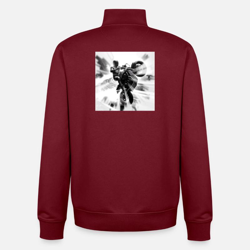 Le Willing du Motard - Sweat zippé unisexe en coton bio Stanley/Stella - bordeaux